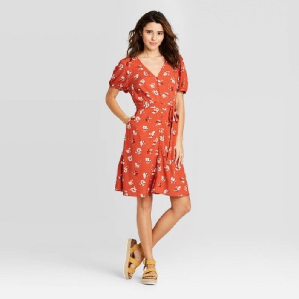 Universal Thread Floral Print Short Sleeve Dress